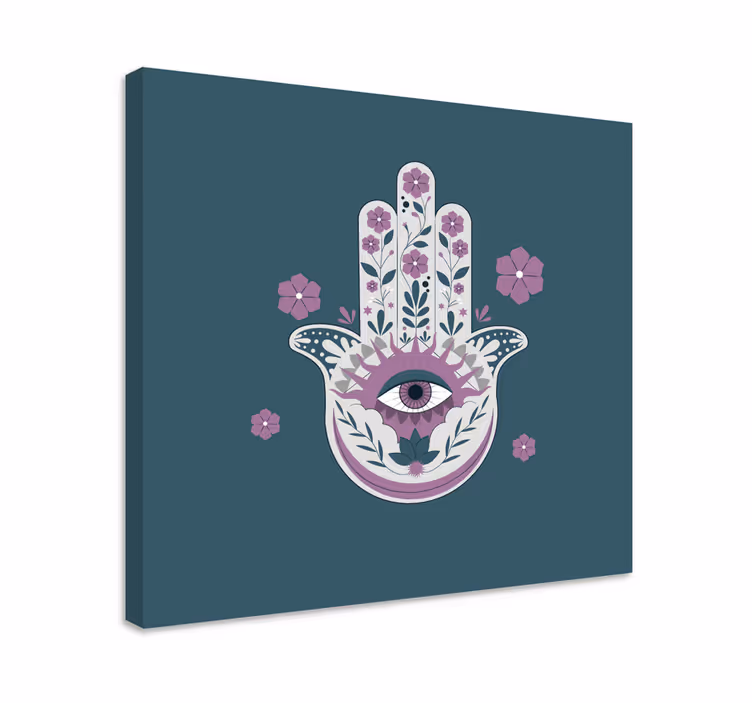 Canvas schilderij boeddha hand met oog - TenStickers