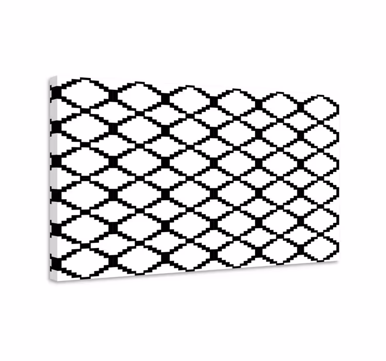 Zwart-wit patroon Geometrisch canvas schilderij - TenStickers