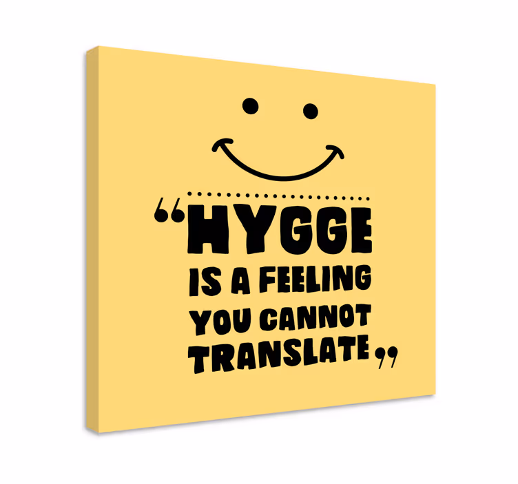 Canvas schilderij tekst hygge is gevoel - TenStickers