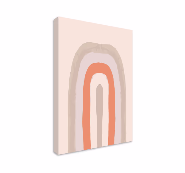 Canvas schilderij abstract zacht boogpatroon - TenStickers