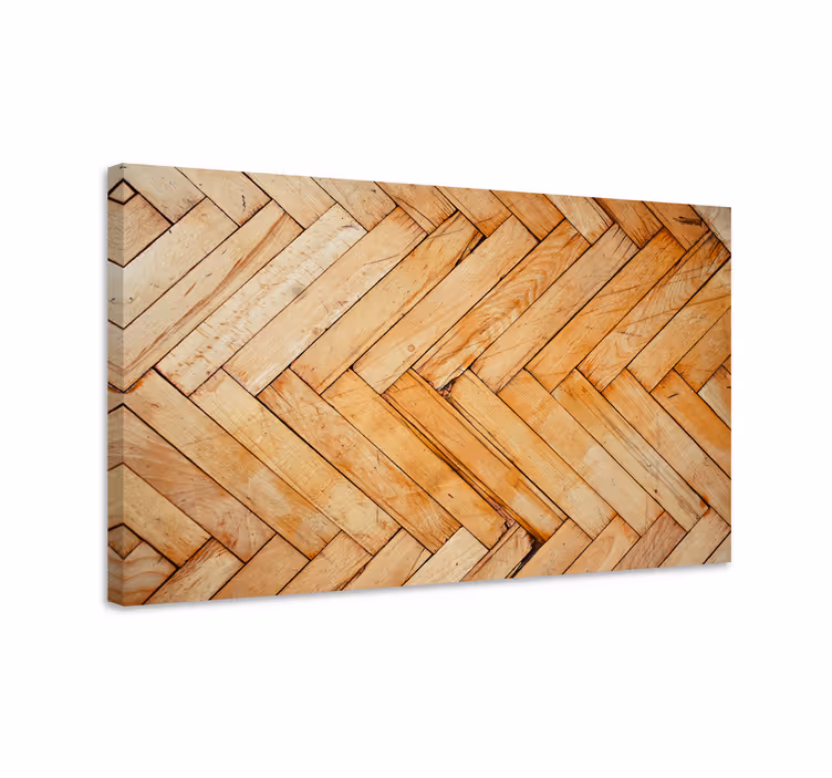 Ornament canvas schilderij visgraat houten patroon - TenStickers