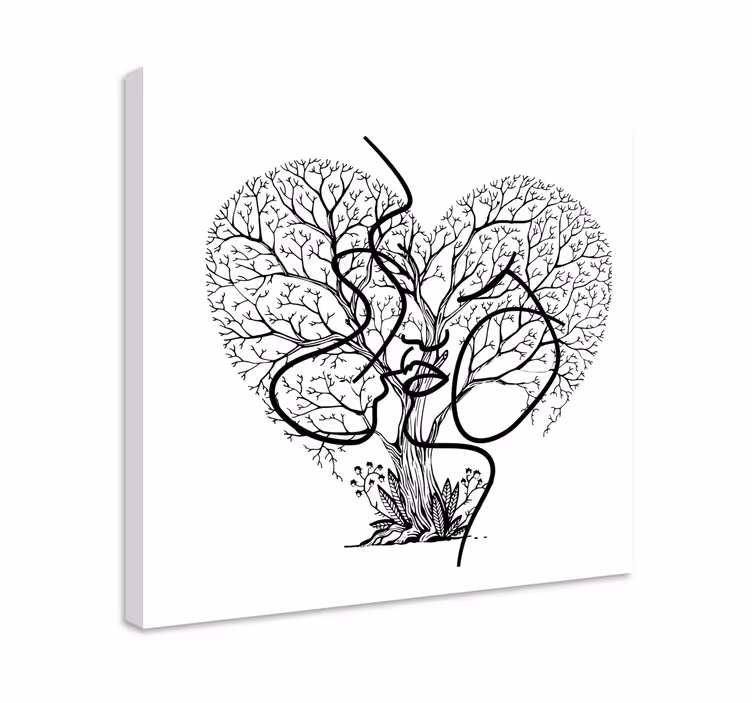 Canvas bomen hartvormige bomen - TenStickers