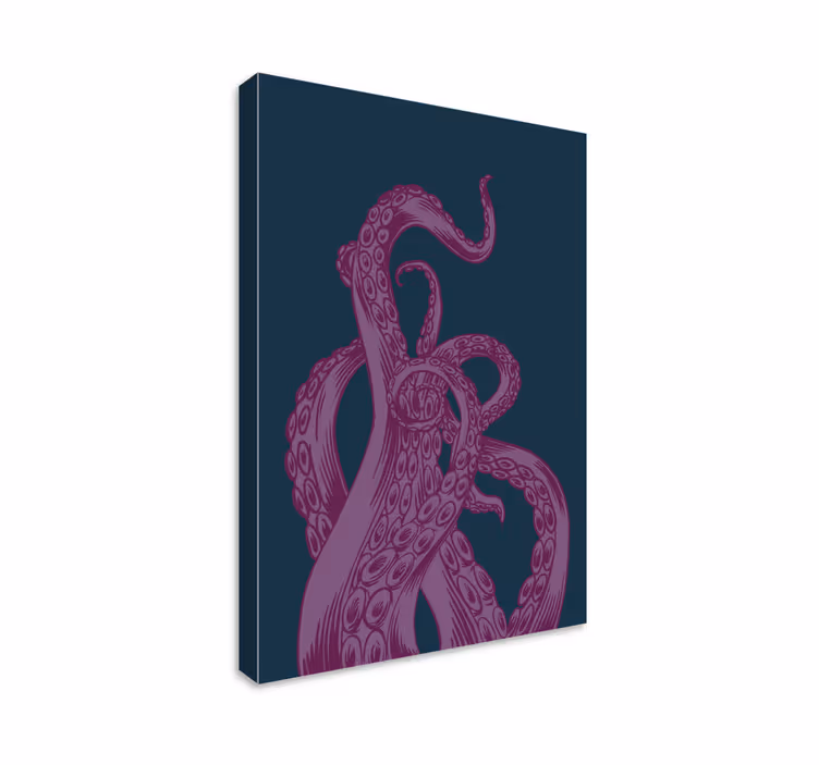 Canvas schilderij vis octopus tentakels ontwerp - TenStickers