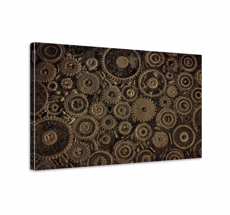 Modern canvas schilderij intricate tandwielpatronen - TenStickers