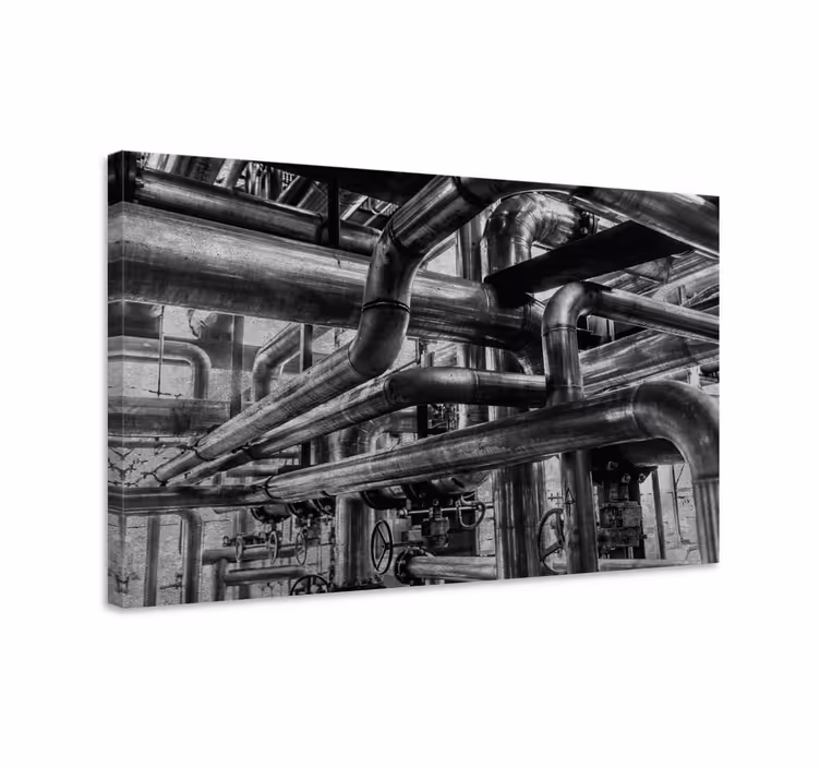 Ornament canvas schilderij industrieel pijpleidingsnetwerk - TenStickers