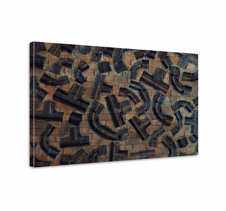 Ornament canvas schilderij abstracte pijp patronen - TenStickers