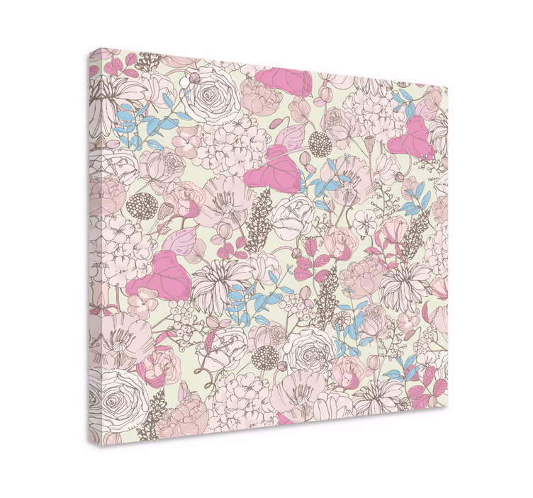 Canvas schilderij bloemen en planten bloemenboeket patroon - TenStickers