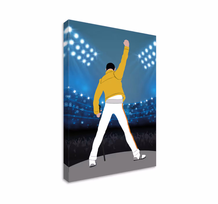 Canvas schilderij muziek Freddie op wembley - TenStickers