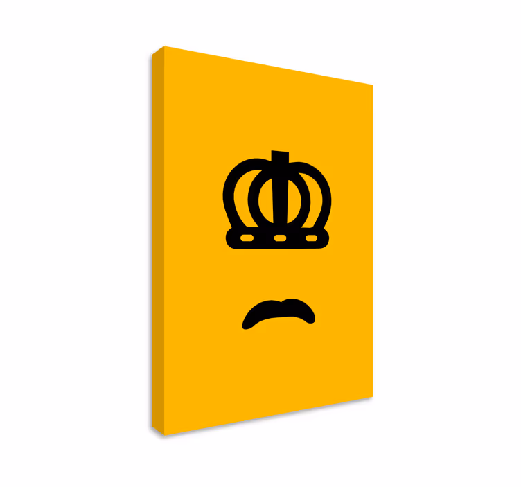 Canvas schilderij abstract kroon gezicht embleem - TenStickers