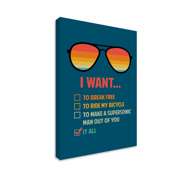 Canvas schilderij tekst ik wil motivatie - TenStickers
