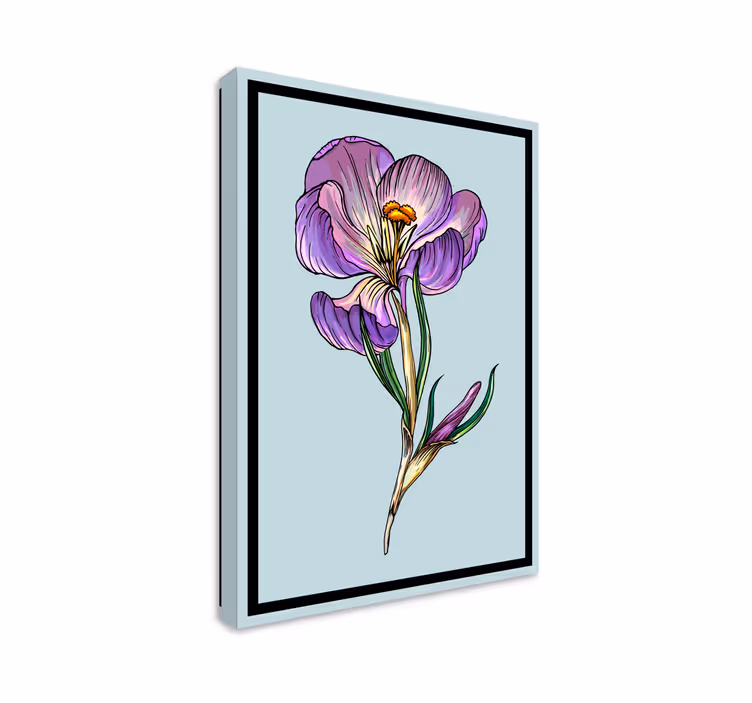 Canvas schilderij bloemen en planten paarse bloemenelegantie - TenStickers