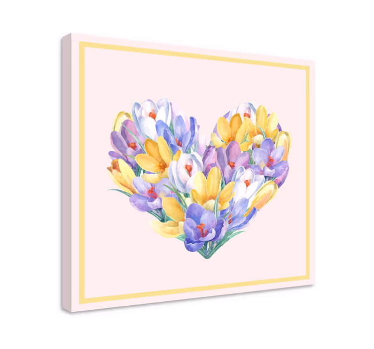 Canvas schilderij bloemen en planten hartvormige bloemen - TenStickers