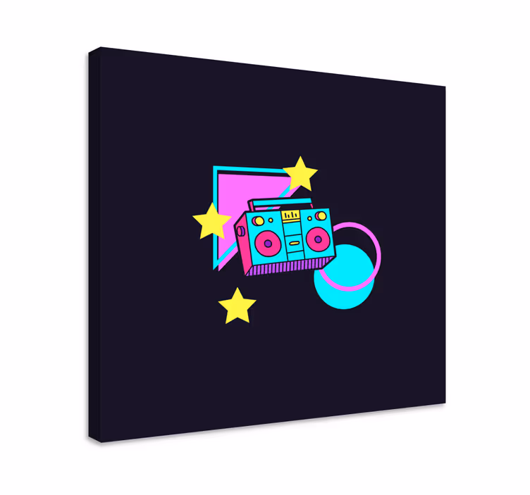 Canvas schilderij muziek retro boom box - TenStickers