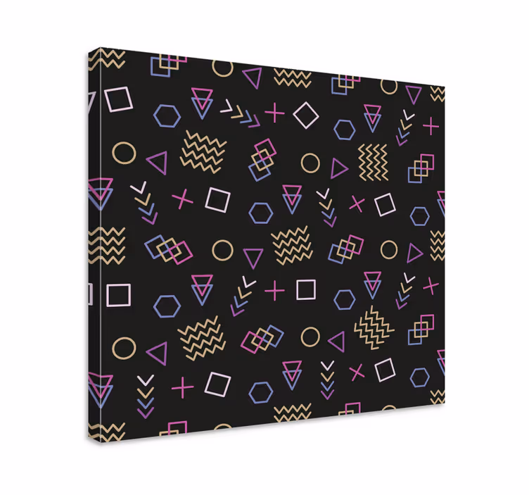 Geometrisch canvas schilderij met patroon van vormen - TenStickers