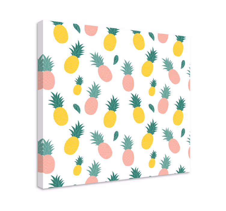 Tropisch ananaspatroon Canvas stilleven en fruit - TenStickers
