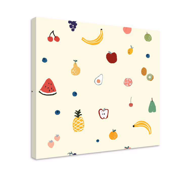 Canvas stilleven en fruit kleurrijke fruitverspreiding - TenStickers