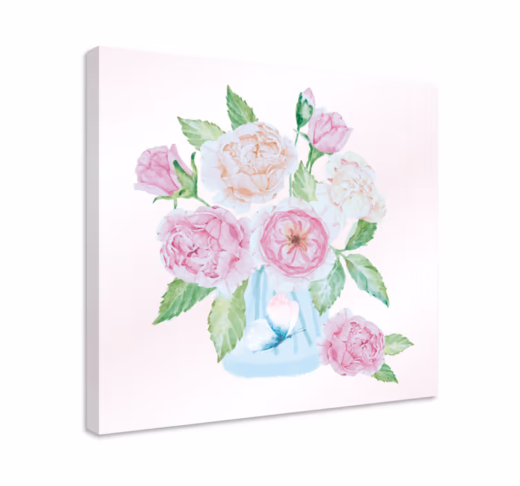 Canvas schilderij bloemen en planten boeketarrangement - TenStickers