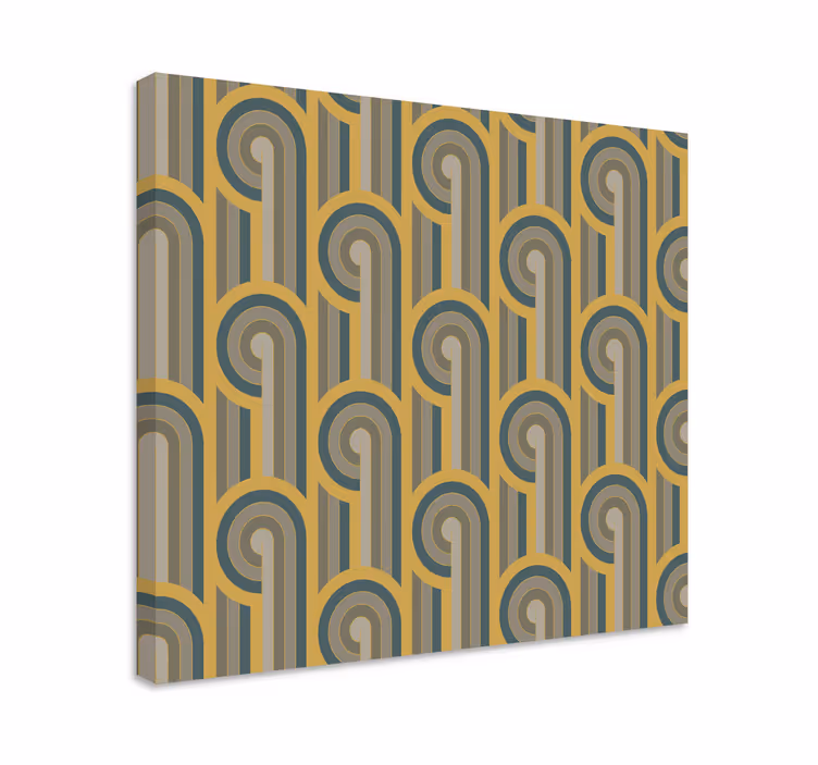 Geometrisch canvas schilderij gebogen lijnen patroon - TenStickers