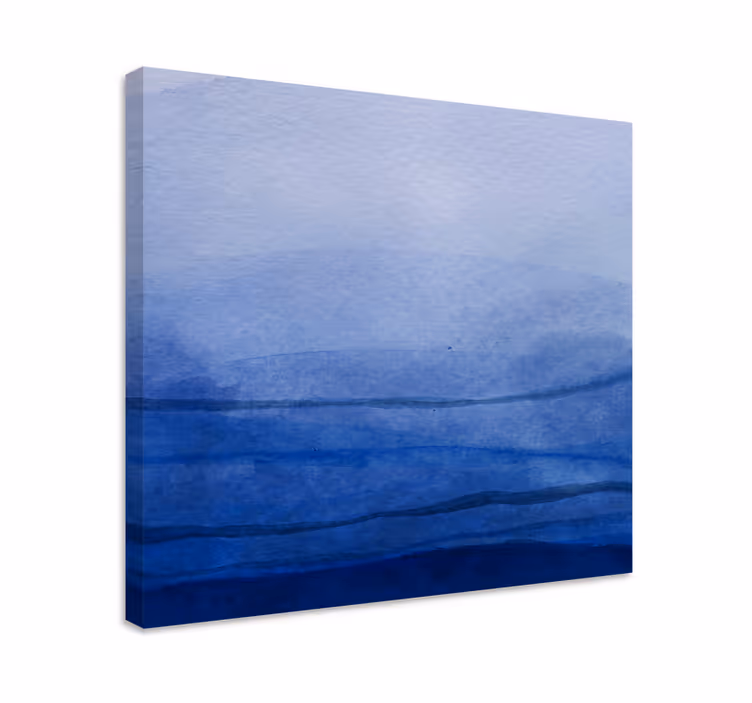 Canvas schilderij abstract laagjes blauwe tinten - TenStickers