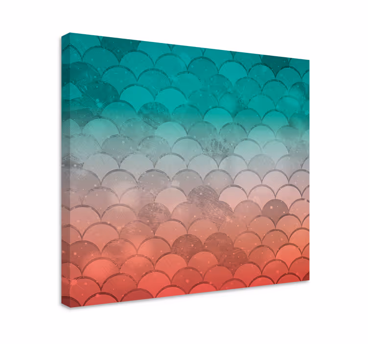 Geometrisch canvas schilderij golfpatroon in curves - TenStickers