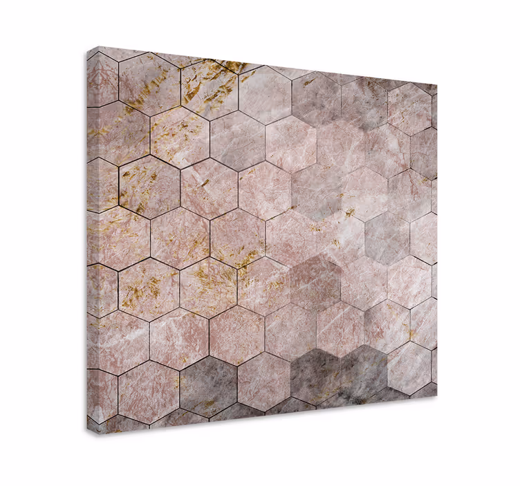 Hexagonaal textuurpatroon Geometrisch canvas schilderij - TenStickers