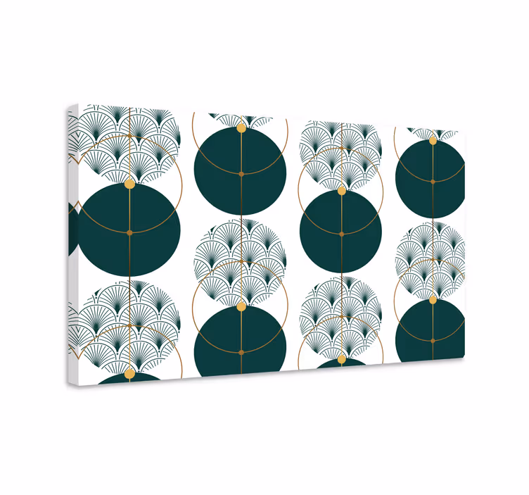 Modern canvas schilderij geometrisch waaierpatroon - TenStickers
