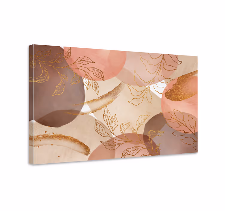 Geometrisch canvas schilderij abstracte bladpatronen - TenStickers