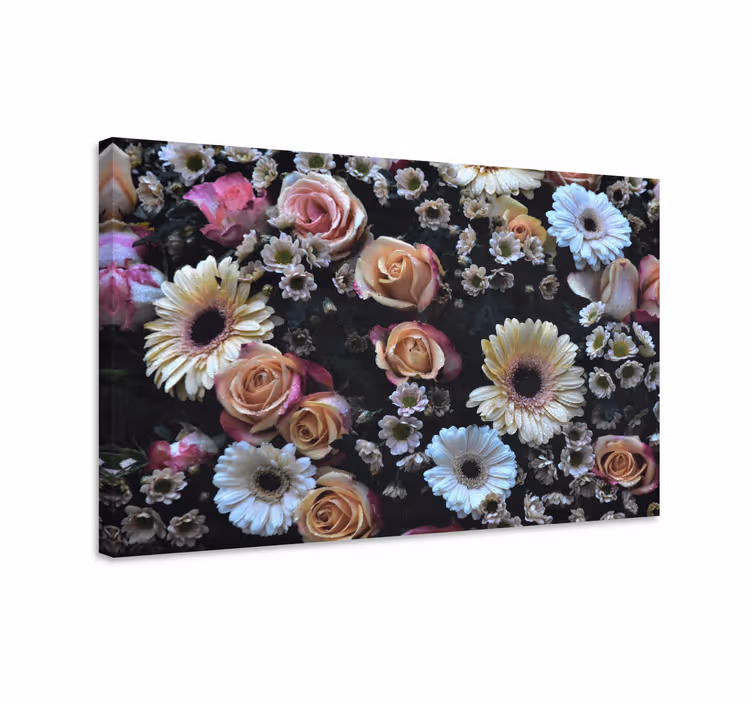 Canvas schilderij bloemen en planten mooi bloemstuk - TenStickers