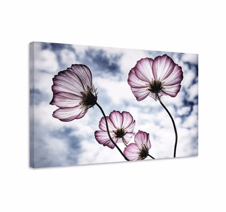 Bloemen in silhouet Canvas bloem en plant - TenStickers