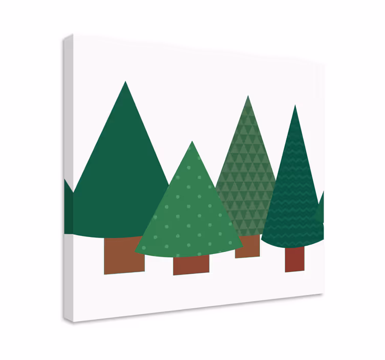 Canvas bomen gestileerde groene bomen - TenStickers