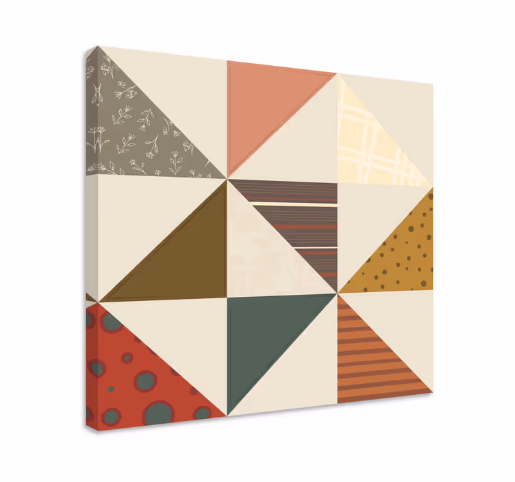 Canvas schilderij boeddha geometrisch patroon mozaïek - TenStickers