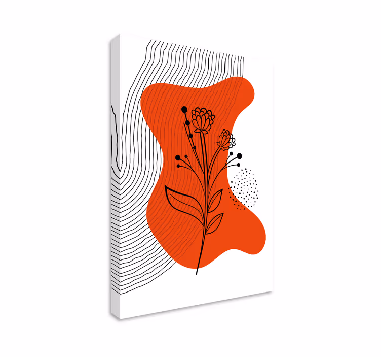 Abstract bloemensilhouet Canvas schilderijen bloemen - TenStickers