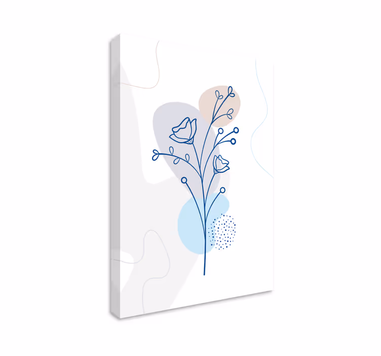 Canvas schilderij bloemen en planten lijntekening bloemen - TenStickers