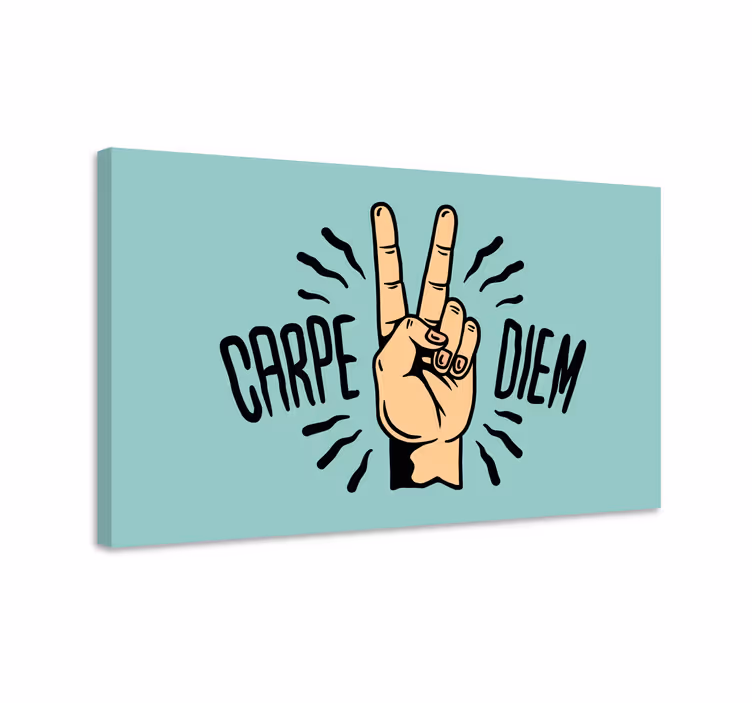 Carpe diem handgebaar Canvas schilderij tekst - TenStickers