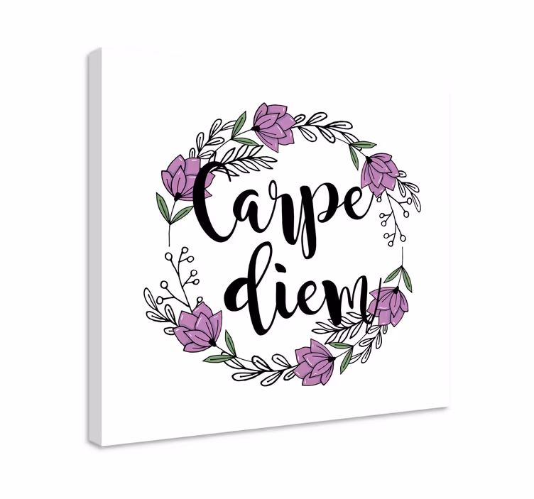 Canvas schilderij tekst bloemige quote ontwerp - TenStickers
