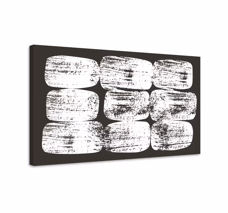 Getextureerde witte blokken Ornament canvas schilderij - TenStickers