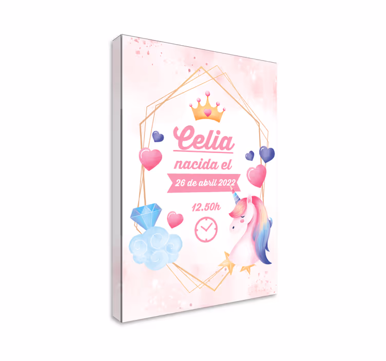 Celia's magische moment Canvas schilderij eenhoorn - TenStickers