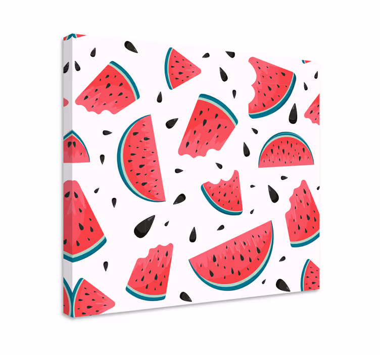 Canvas stilleven en fruit verfrissende watermeloen schijf - TenStickers