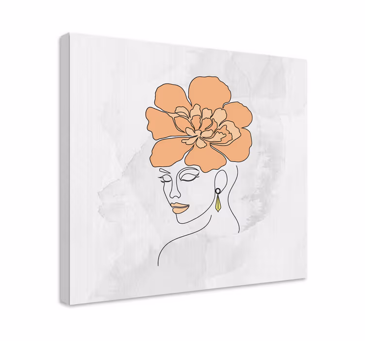 Canvas schilderij kunst elegant bloemenportret - TenStickers