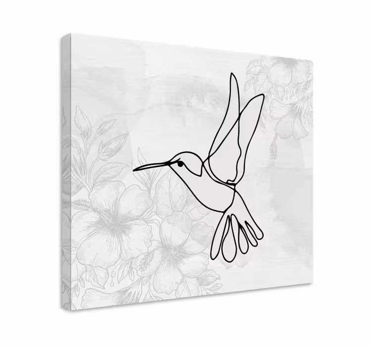 Canvas schilderij vogels elegante kolibrie silhouet - TenStickers
