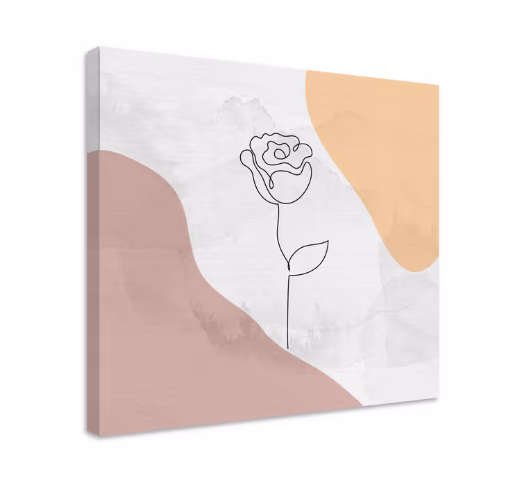 Canvas schilderij bloemen en planten elegante rozenomtrek - TenStickers
