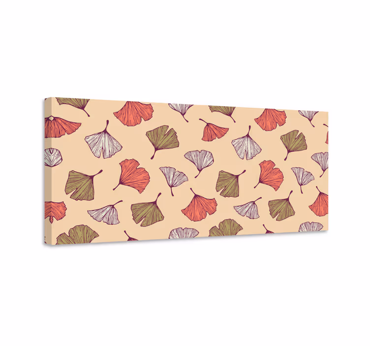 Ginkgo blad patroon Canvas schilderijen bloemen - TenStickers
