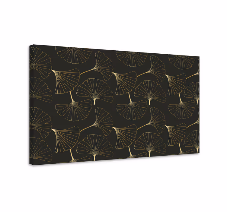 Canvas schilderij bloemen en planten ginkgo bladeren elegant - TenStickers