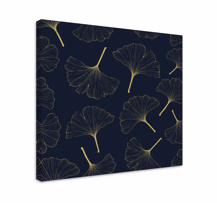 Canvas schilderij bloemen en planten gingko bladpatroon - TenStickers