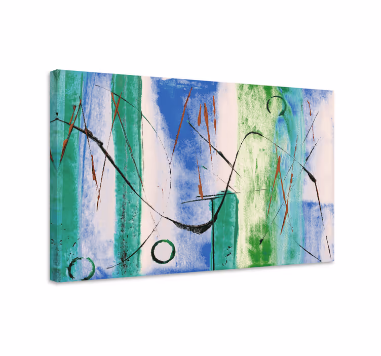Geometrische abstracte lijnen Modern canvas schilderij - TenStickers