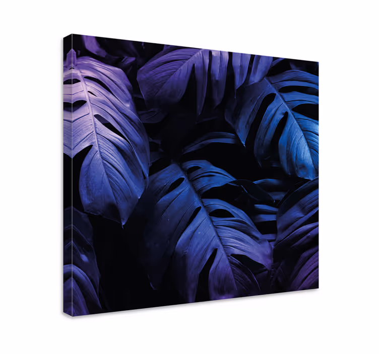 Canvas schilderij bloemen en planten tropisch loofdisplay - TenStickers