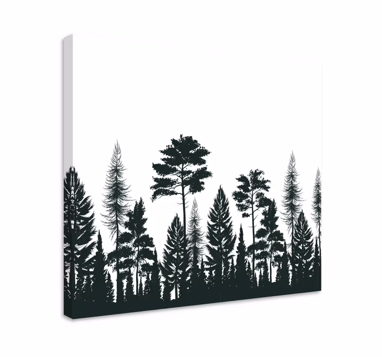 Silhouet van groenblijvende planten Canvas bomen - TenStickers