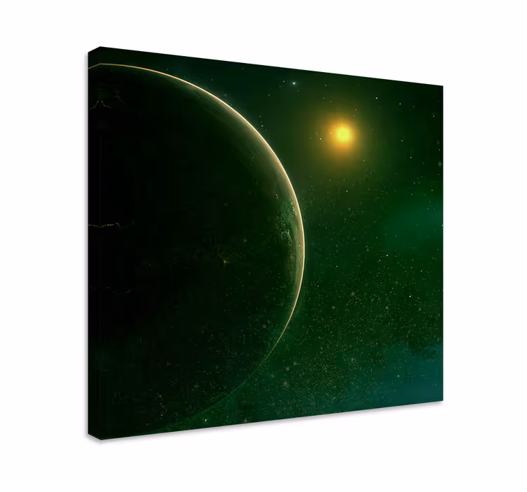 Canvas schilderij mandala kosmische groene sphere - TenStickers