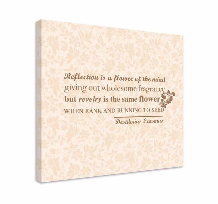 Canvas schilderij tekst bloemige reflectie quote - TenStickers