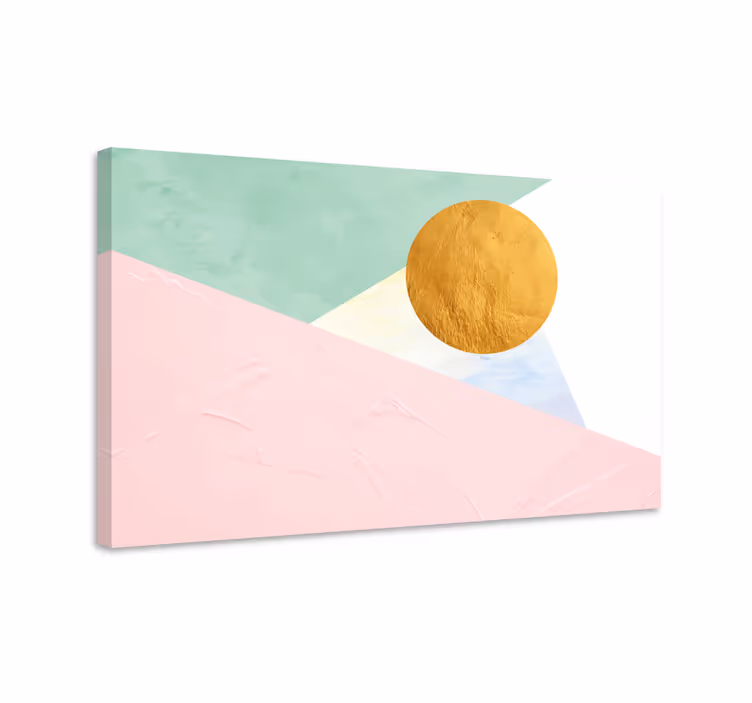 Modern canvas schilderij geometrische zon cirkel - TenStickers